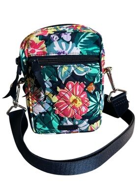 Vera Bradley Small Quilted Crossbody Phone RFID Bag in Happy Blooms Pattern